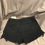 Forever 21  crochet side black denim shorts Photo 1