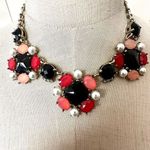 White House | Black Market  Orange Pearl and black bib necklace Photo 0