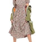 Free People Heartlands Floral Puff Sleeve Tiered Cotton Midi Maxi Dress Size S Photo 0