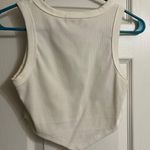 White Ribbed Crop Top Tank Photo 1
