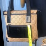 Gucci GG Monogram Canvas Leather Tote Bag Zipper Closure Front Zipper Pocket VTG Photo 7