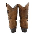 Santa Fe Boot Co Women's Sz 7M Leather Cowboy Boots Rhinestone Cowgirl Bling Brown Photo 10