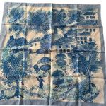 Vintage Square Scarf Blue Color Rare Design Rare Find Photo 0
