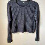 Garage Gray Crew Neck Ribbed Sweater Photo 0