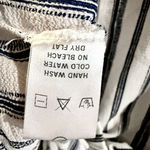 Kaii Los Angeles Tie Front , Roll Tab Sleeve, Blue Striped Blouse Size L Photo 6