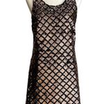 JB by Julie Brown Dress Gold Sequins Diamond Pattern Sleeveless Party Small Black Photo 11