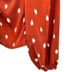 ASTR  The Label Rust Brown White Lightweight Keyhole Balloon Sleeve Top XSmall XS Photo 1