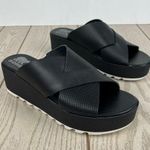 Sorel Women's Cameron Flatform Mule Sandals US9.5 Black & Sea Salt $125 Photo 0