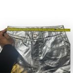 Good American 90s Faux Leather Pants Womens 27 Silver Metallic Zenon Super Nova Photo 2