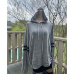 Ambiance Top Womens Gray Black Hoodie Drawstring Lightweight 2X Photo 6