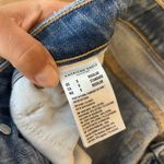 American Eagle  Distressed Blue Patchwork Mom Straight Leg Jeans Photo 3