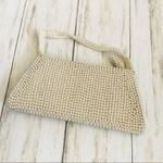 White Faux Pearl Bridal Bag Vintage Silver Photo 7