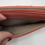 Fossil  Peach Pebbled Leather Zip Around Wallet Pockets Card Slots Pocketbook Photo 6
