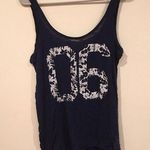 Aerie  Floral 06 Tank Top in Navy/White - Size Small, Scoop Neck, Sleeveless Photo 0