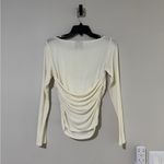 Reformation Julian Ruched Knit Ivory Top M Photo 5