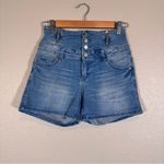Vintage Y2K Only Jeans High Rise Button Fly Extra Short Jean Shorts Womens 27 Blue Photo 9