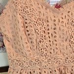 Japna  Sleeveless Eyelet & Appliqué Top in Peachy Pink Color, Size S. Photo 3
