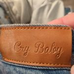 Cry Baby  Button Fly Raw Hem Cropped Jeans Size 24 Photo 5