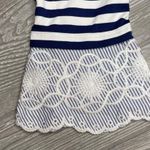 J. McLaughlin  eyelet bell sleeve striped long sleeve shirt blue and white small s Photo 3