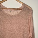 Rebecca Taylor Pink Leopard Linen Blend Sweater Size Large Photo 4