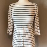 Merona  Black and White Striped Blouse Medium Photo 0