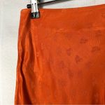 ZARA Orange Satin Floral A-line Mini Skirt M Photo 3
