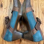 NAOT Dashing Pump Leather Mary Jane Heels Shoes Teal Brown 39 Hook & Loop size 8 Photo 5