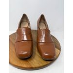M Gemi Italian Leather Square Toe Block Heel Loafer Pumps Cognac Sz US 11 EU 42 Brown Photo 4