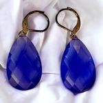 J.O.A. Vintage Rivers blue faceted tear drop earrings Photo 0