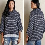 Anthropologie • moth stripe cowl neck poncho sweater Photo 1
