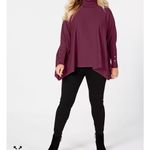 Alfani  Turtleneck Poncho Sweater XL Burgundy Warm Photo 7