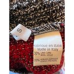 Rossana Maglificio Textured Red Knit Sweater Italy Wool Blend Boho Vintage Small Gray Photo 4