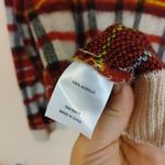 st. john's bay  Size Small S Checkered Red Yellow White Sweater Soft Acrylic Photo 5