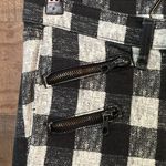 Rag and Bone  Black & White Buffalo Check Skinny Pants with Zippers at Hem Photo 3