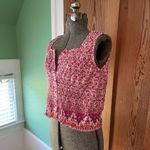 Faded Glory Vintage  Floral Smocked Sleeveless Button Up Crop Top Sz M Photo 1