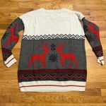 Mossimo Women’s XXL Gray Red Holiday Sweater Reindeer Snowflake Winter Christmas Photo 5