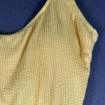Lucky Brand  Swimsuit Womens Medium Yellow Textured One Piece Tank Lined Stretch Photo 2