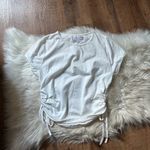 Princess Polly White Side Ruched Cropped Tee Photo 3