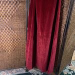 Vintage Velvet Burgundy Maxi Dress with Lace Trim and Attached Belt Size S Red Photo 1