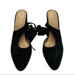 Raye 𝅺 Ives Black Suede Ankle Tie Block Heel Mules 7 Photo 1