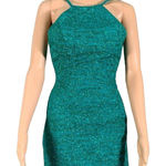 Jovani NWT  Sz.2 Jade Green Glitter Knit Backless Mini Cocktail Party Dress Photo 0