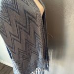 Ruby Rd . Blue Geometric Women's Poncho Photo 4