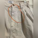 Pistola antique white long denim jean gardening shorts frayed hem sz 26 Photo 3