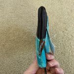 Blue Floral Printed Linen/Leather Small Purse/Clutch NWT Photo 6