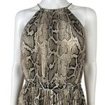 Michael Kors MICHAEL Pleated Snake Print Georgette Halter Dress Women's Medium Photo 4