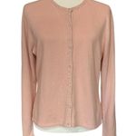 Pendleton  Silk Cashmere Cardigan Sweater Baby Pink Beaded Womens Medium Photo 0