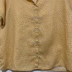 Rachel Zoe  100% Linen Polka Dot button up short sleeve top woman size LARGE Photo 4