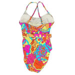 PALMS AWAY BRIGHT FLORAL ONE PIECE SWIMSUIT BELTED VIBRANT‎ WOMEN SIZE MEDIUM Pink Photo 5