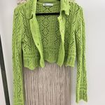 ZARA Green Crochet Cardigan Photo 3