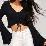Jack by BB Dakota NWT Leia Black Flounce Sleeve Crop Top - Size: Medium Photo 8